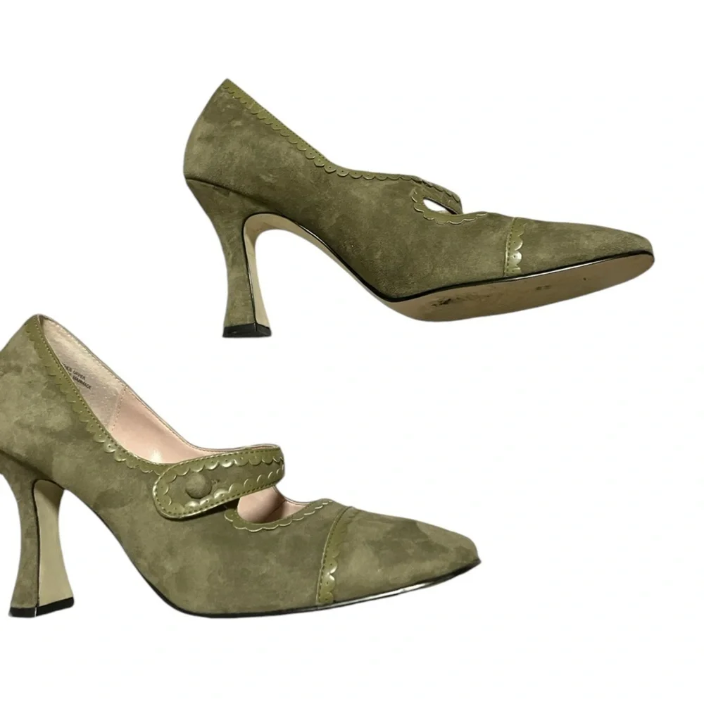 bp Olive Green Mary Jane Heels